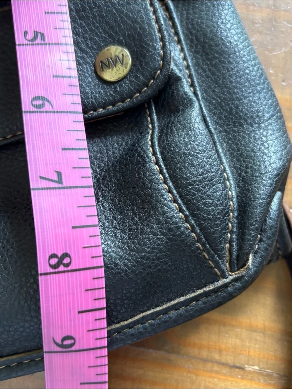 Vintage 90’s Nine West Vegan Leather Mini Backpack Purse-Black-Pebbled-Pockets